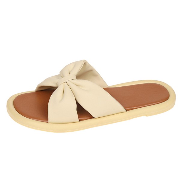 Sommar Kvinnor Platt Tofflor Kvinna Halkfria sandaler Lämpliga för att gå på stranden Creamy-white 38