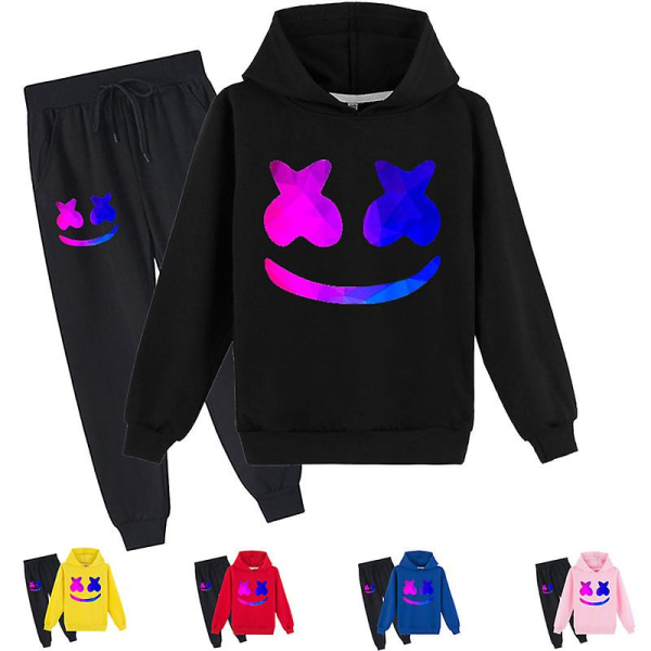 Marshmello Cotton Candy Dj Mellanstadie Pojkar Och Flickor Hoodie+Långa Byxor Set purple 170cm