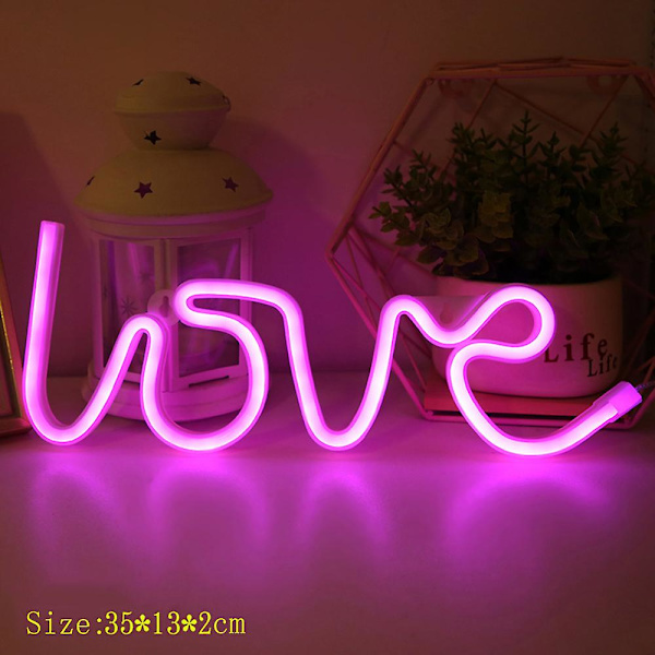 LED Neonljus Väggkonstskylt Sovrumsdekor Hängande Nattlampa Hemfest Högtidsdekor Julklapp Love