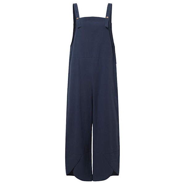 Dame Ærmeløse Overalls Rompers Bred Ben Jumpsuits blue 4XL