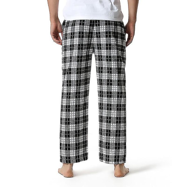Herre Bomuld Vævede Pyjamasbukser, Letvægts Lounge Sovbukser med Tern COLOR 1 S