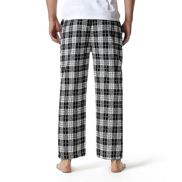 Pyjamasbyxor i bomull för män, rutiga lätta loungebyxor COLOR 1 S