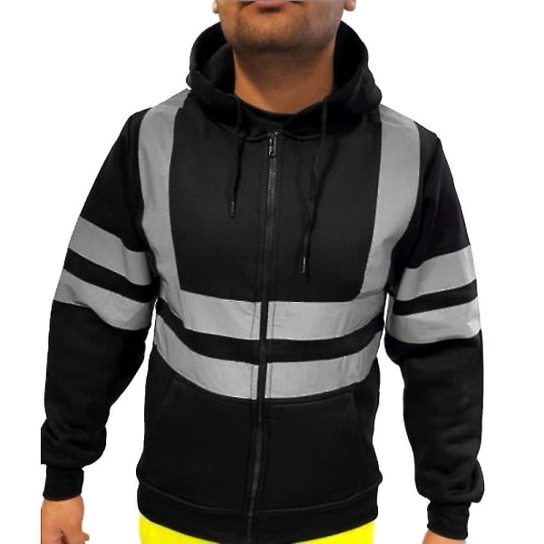 Herrejakker med refleksstriber til renovationsarbejde Black 2XL