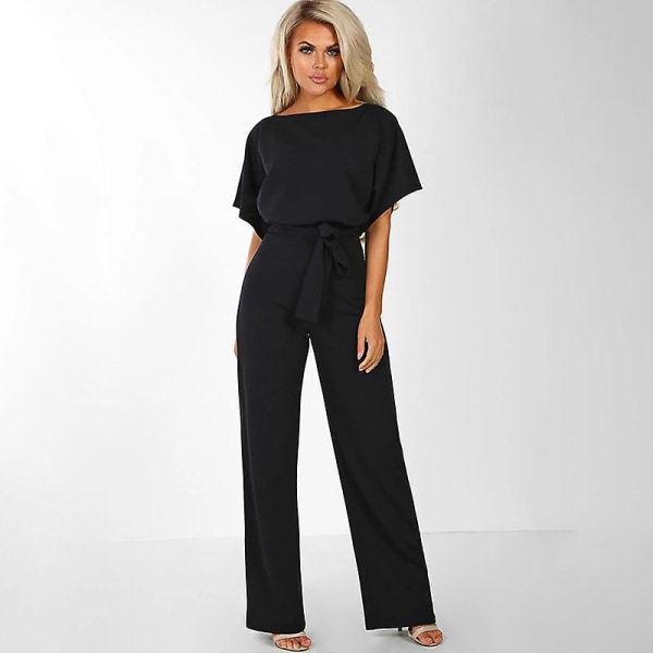 Dam Jumpsuit Casual Vida Ben Dam Kväll Fest Lång Playsuit Black 2XL