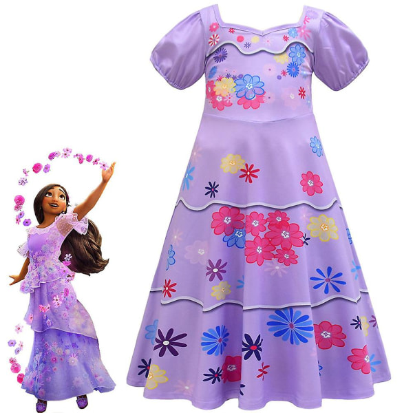 Encanto Prinsesse Piger Cosplay Fancy Kjole Kostume Fest Balkjole Galla D 10-12 Years