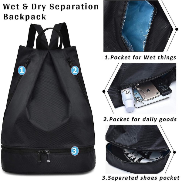 String Ryggsäck String Bag Wet Dry String Bags Black