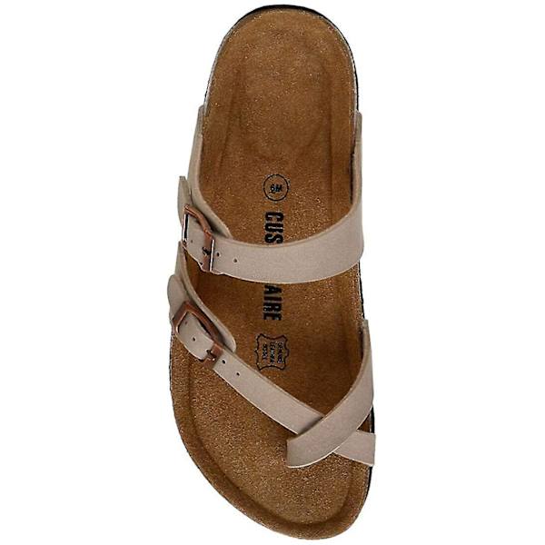 Sandaler med sklisikker såle for kvinner, korkfotseng, justerbare Beige 39