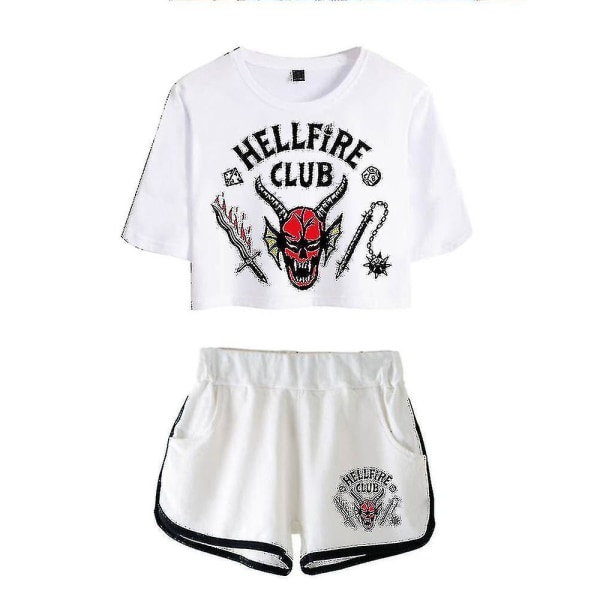 Stranger Things Season4 Hellfire Club Crop Shorts X Color 3 XL