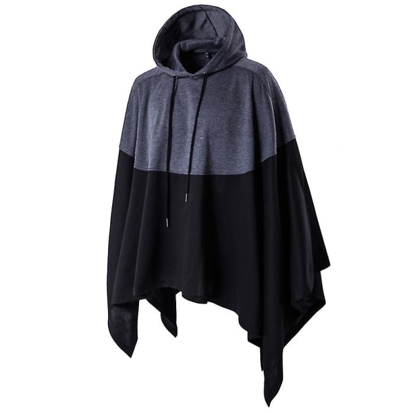 Yunclos Herre Oversized Batwing Ermer Hette Poncho Cape 2XL