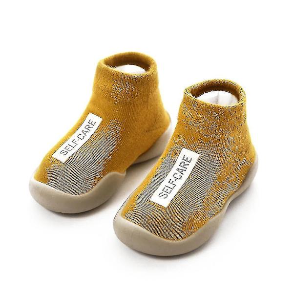 Unisex Babysko Første Gåsko til Babyer Småbørn Piger Babysko Blødt Gummi Yellow 22-23