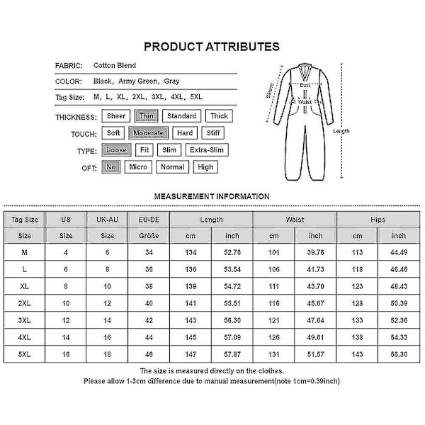 Dam Stora Storlekar Bomull Linne Hängselbyxor Jumpsuit Playsuit Vida Ben Overaller Byxor Gray 4XL