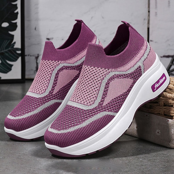 Dam Flat Bottom Mesh Skor Halkfria Mjukbottnade Skor Gåva Till Flickvän Kvinnlig Älskare Pink 38