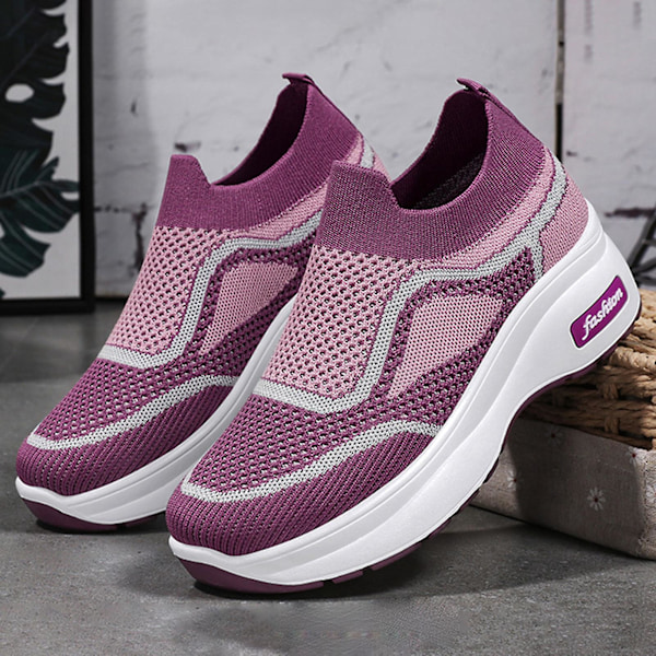 Dam Flat Bottom Mesh Skor Halkfria Mjukbottnade Skor Gåva Till Flickvän Kvinnlig Älskare Pink 41