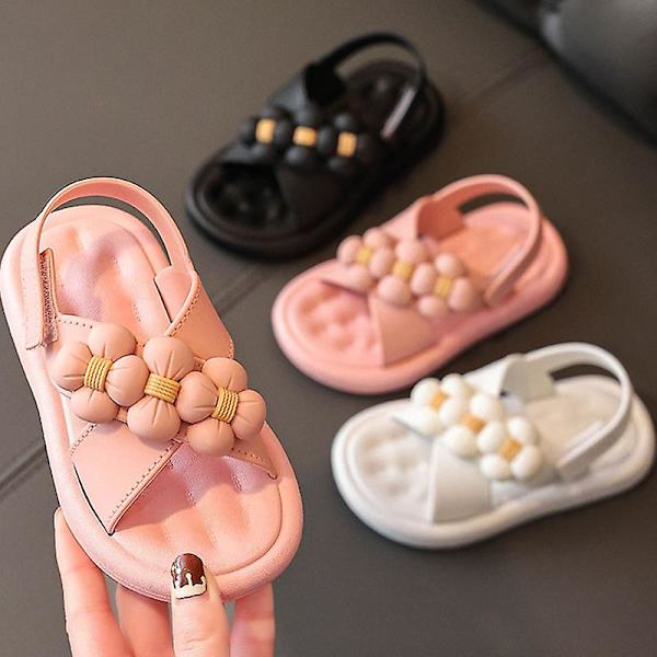 Sommar Baby Flickor Skor 0-7 år Barnskor Mode Söt Blomma Prinsessa Barnsandaler Flickor Småbarn Baby Mjuk Andningsbar lattice bow white 26Insole 15.5cm