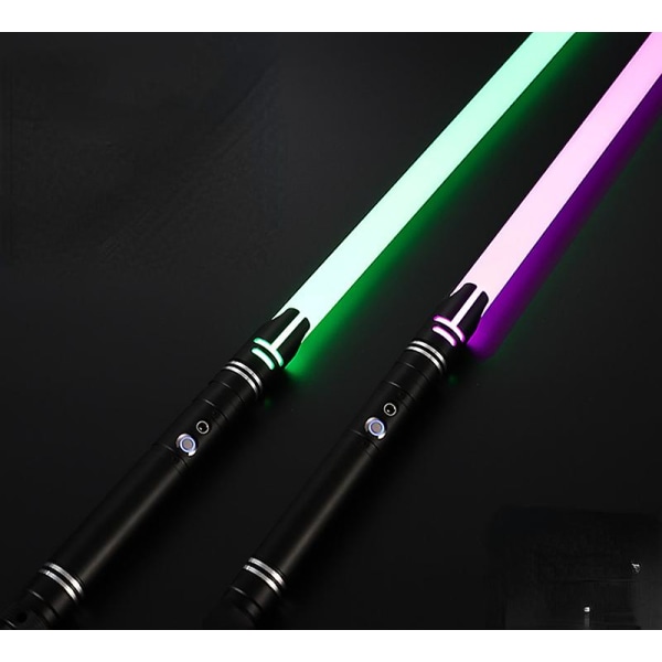 Ljussabel, Lasersvärd, 14 sorters färgbyte, hörbara ljussabelleksaker, Jedi Knight, Sith Lord black-black 2PCS