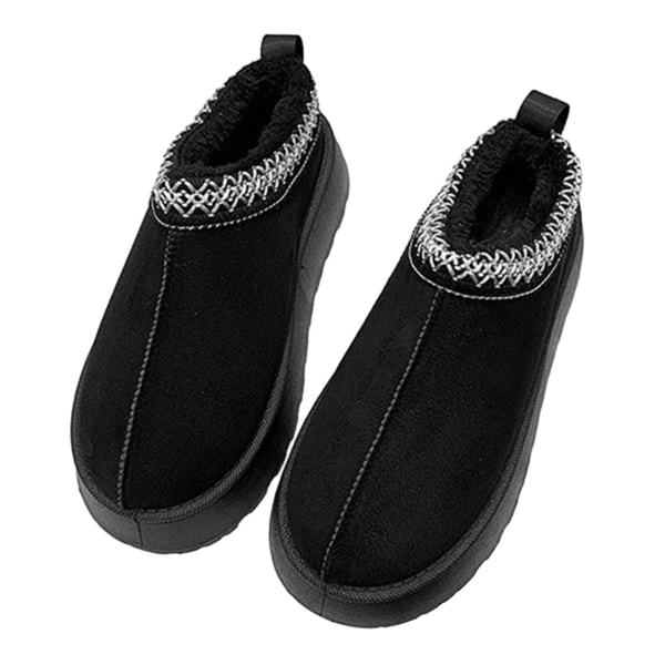 Dam Plattform Stövlar Tofflor Andas Värmande Tofflor Perfekt Present Till Jul Black 40
