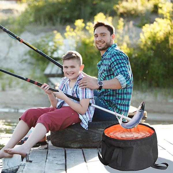 Hopfällbar Hink Utomhus Vikbar Vattenbehållare Bärbar Vattenbehållare För Resor Camping Orange