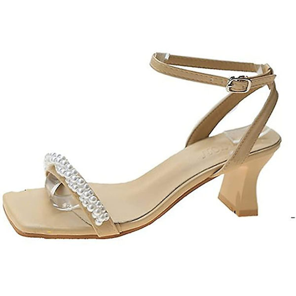 Sandaler for kvinner - lette sandaler med lav hæl Apricot 34