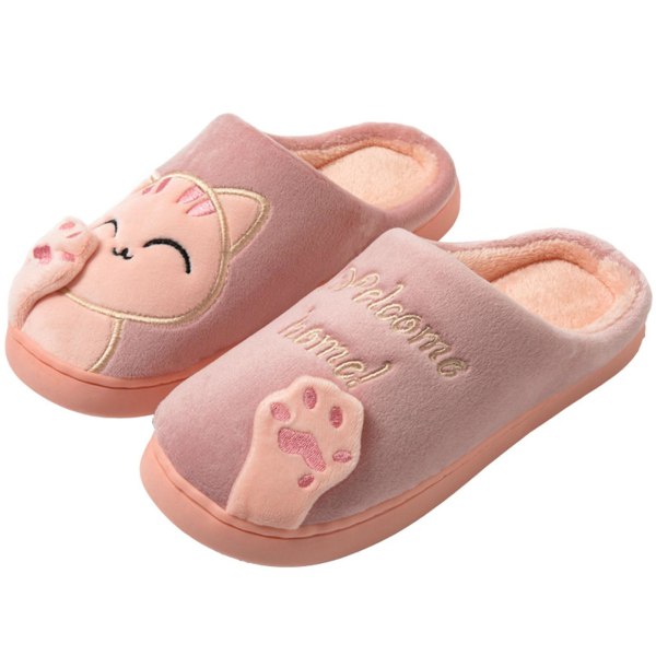 Slip On -tohvelit Lämpimät kotitossut Aikuisille Liukuestepohja Maneki-neko Sandaalit Talviset kotitossut Sisä- ja ulkokäyttöön Skin Red 40 41