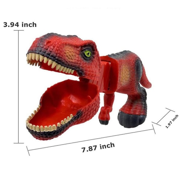 Dinosaurie/haj Sträckbar vårleksak Realistisk Dino Handhållen Manipulator Clip Bite Trick Leksak Present för barn Pojkar Red