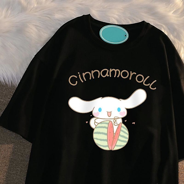 Fashion Kawaii Sanrios Kortärmad Söt Mjuk Cinnamoroll Tecknad Anime Vilt Tryck Kortärmad Plyschleksaker För Flickor Gåvor XL 05
