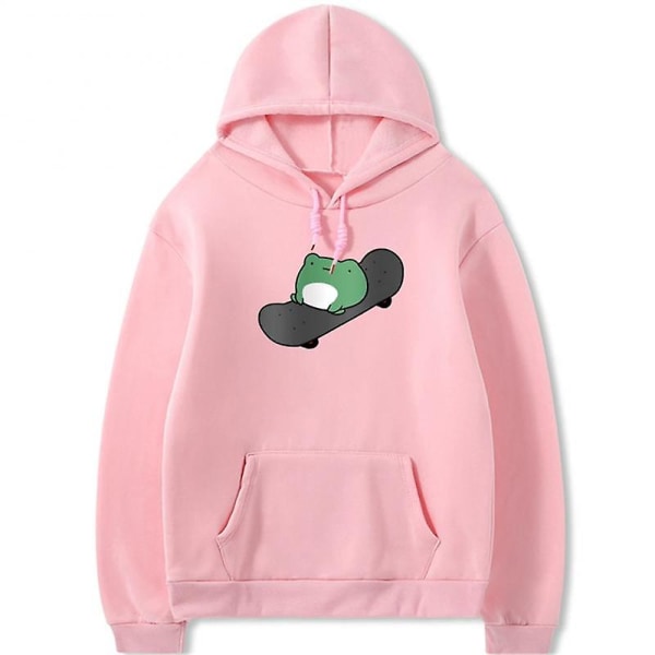 Långärmad Hoodie Lös Streetwear Pullover Casual Lös Tröjor Hoodies Vår Sommar Par S Sweatshirt Skateboard Groda apricot S