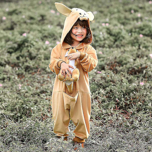 Halloween Lasten Juhla Vanhempi-lapsi Esiintymisasu Poika ja Tyttö Sama Söpö Kenguru Eläin Onesie 100cm