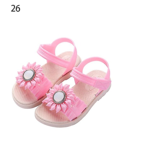 Pigesandaler med åben tå, margueritblomst, sommerstrandsko med PVC-sål, skridsikre Peach Red 26