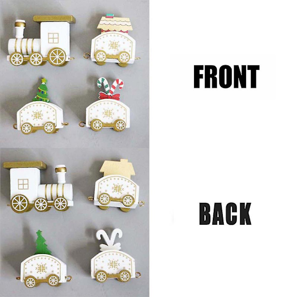 Juletre Tog i Tre Festlige Ornamenter Julebord Reinsdyr Dekor Bordgaver White