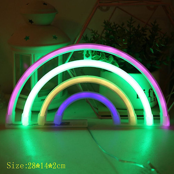 LED Neonljus Väggkonstskylt Sovrumsdekor Hängande Nattlampa Hemfest Högtidsdekor Julklapp Rainbow 1