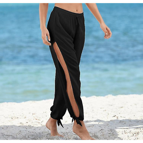 Dam Wide Leg Lounge Byxor Lättvikt black M