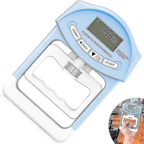 Digital hånddynamometer, grebsstyrkemåler, blå
