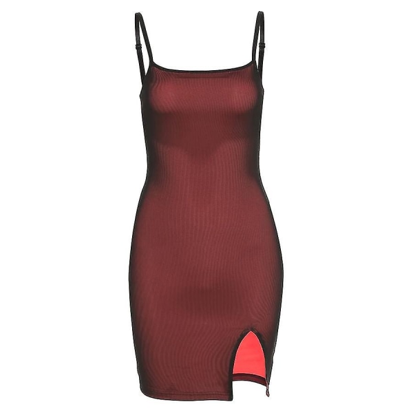 Dame Mesh Dobbelt Lag Sexy Tettsittende Kjole Ermeløs Party Bodycon Elastisk Slim Antrekk S