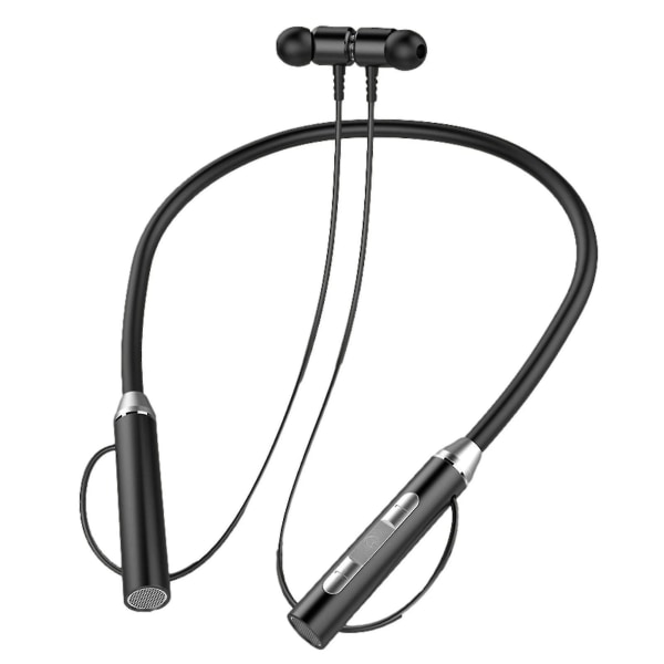 Halsmonterade Bluetooths Headset | Trådlös sporthörlur Halsmonterad | Stort batteri Binaural magnetsug, trådlös hals Black
