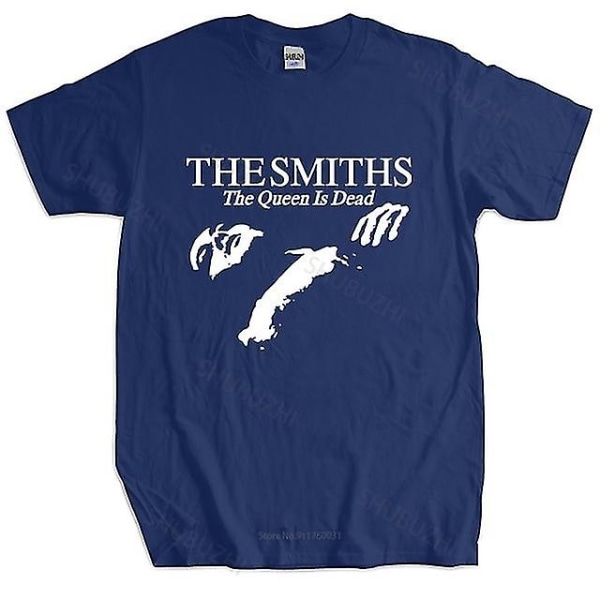 Män Bomull T-shirt Sommartoppar The Smiths \"the Queen Is Dead\" - T-shirt, 1980-talets Indie, Morrissey Större Storlek Homme Svart T-shirt blue XS