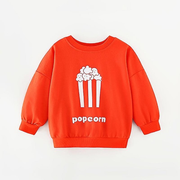 Flickor Tecknad Pullover Girl Sweatshirts Crew Neck Holiday Ribbad Fåll Rund Style-F 140cm