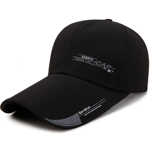 Unisex Snapback Kepsar Lång Skärm Solhatt Golf Sport Kepsar Black