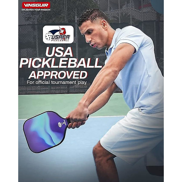 Pickleball Paddle Set, USAPA-godkänt Fiberglass Pickleball Setpickleball Paddlar, Pickleballs, Lättviktsväska, Pickle Ball Paddle Gåvor För 2 Rackets