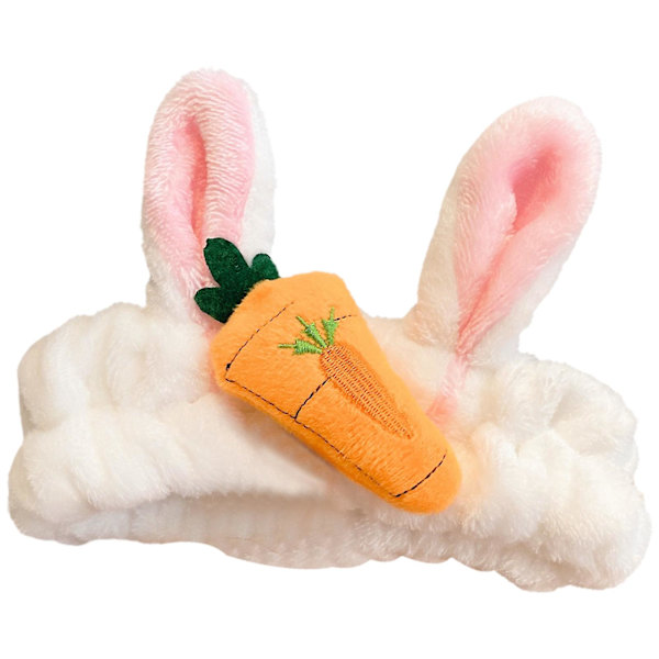 Mikrokuitupäähineet Porkkana & Pupunkorva Design Pehmeät Pehmomeikki Päähineet Joustava Hiuspanta White Radish