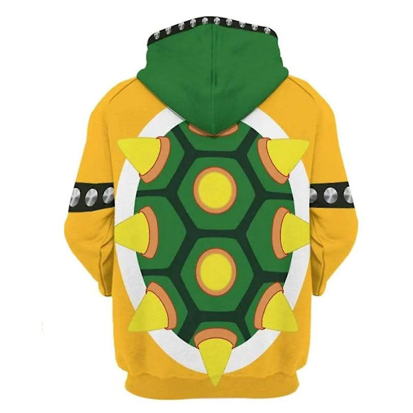 Mario Luigi Peach Bowser Donkey Kong Kostym Vuxna Hoodies Unisex Långärmade Tröjor Super Mario Bros Film Hooded Pullover Cosplay Kostymer Bowser M
