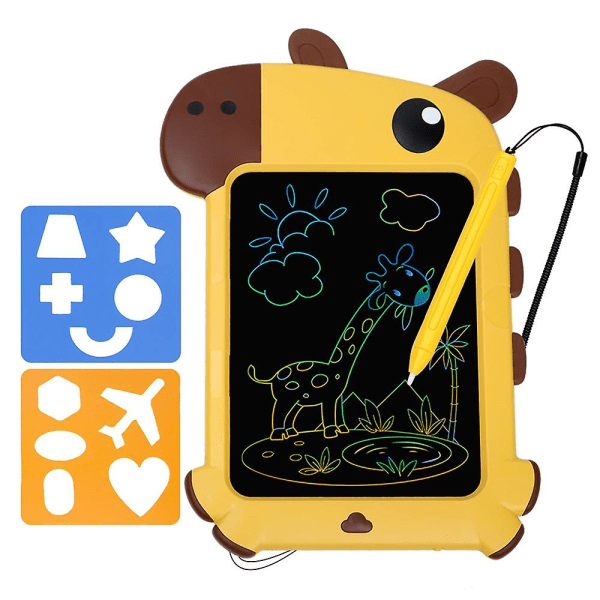 9\" Elektronisk digital LCD-ritplatta söt tecknad ritplatta grafikleksaker barn gåva Giraffe