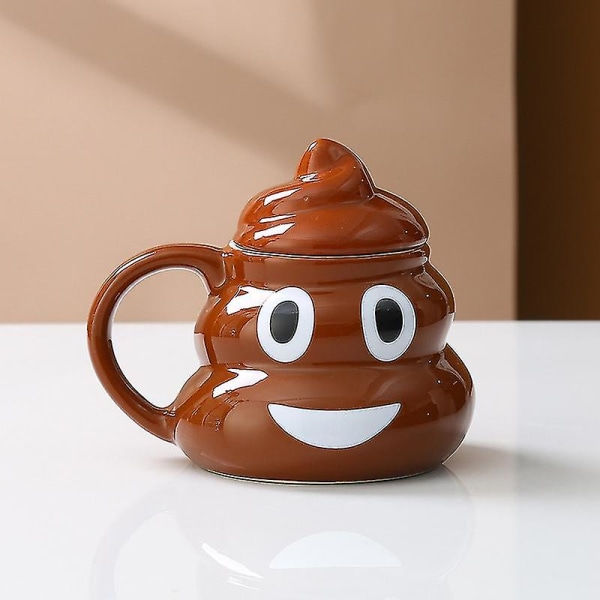 Söt bajs keramik vattenmugg Bajs mugg Bajs skämtgåva Smiling face