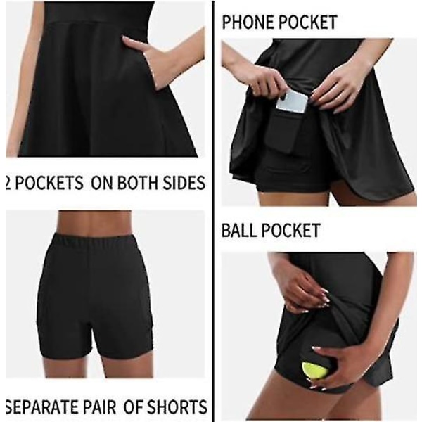 Tennisklänningar Golfklänningar med inbyggda shorts black l