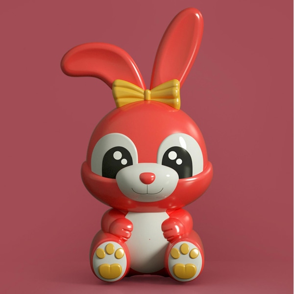 Söt kanin sparbössa spargris kreativ unik sparande leksaker för barn födelsedag nyårsgåvor Red Non-luminous