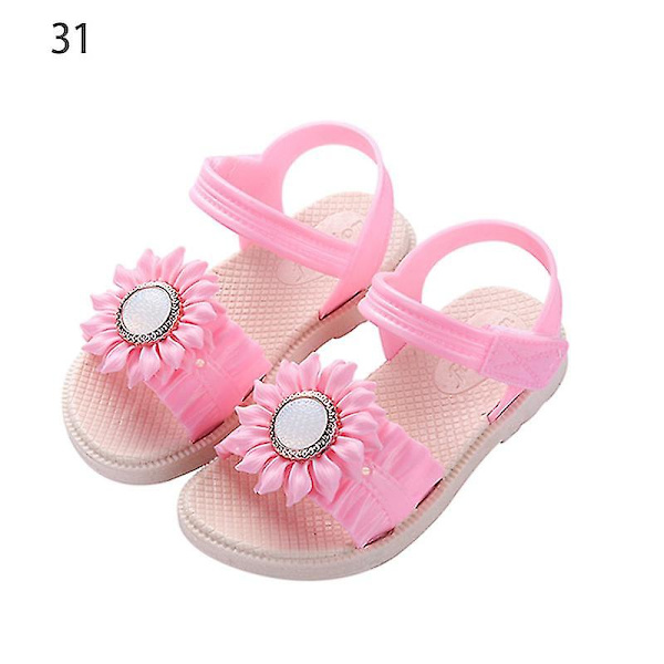 Pigesandaler med åben tå, margueritblomst, sommerstrandsko med PVC-sål, skridsikre Peach Red 31