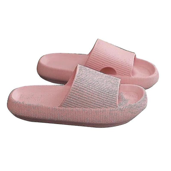Halkfria Ultramjuka tofflor 4 cm Eva Flip Flop Atletisk sandal för sommarbadrum Hemmakontor Solid Black 40 to 41