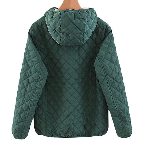 Dam Huva Fleecefodrad Jacka Hoodie Dark Green M