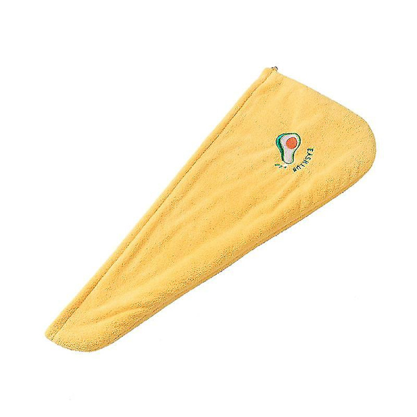 Snabbtorkande handduk för hårtorkning, mössa i korallfleece, absorberande duschmössa, snabbtorkande, 2 st Yellow