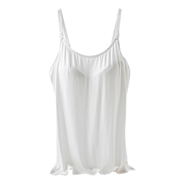 Gravida Kvinnor Amning Underkläder Linne Amningslinne Justerbara Remmar Inbyggd Vaddering Väst Topp Undertröja Loungewear White M