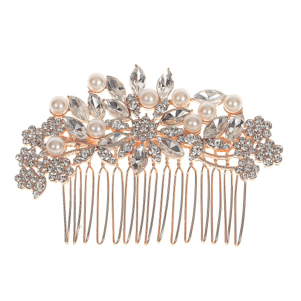 Hiuskoriste morsiusneidoille, vahva pito, strassit, hiuslisätarvikkeet morsiusneidoille, koristeelliset hiuskoristeet Rose Gold
